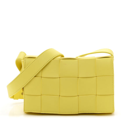 Lambskin Maxi Intrecciato Small Cassette Crossbody Bag Lemonade