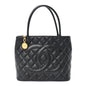 Caviar Quilted Medallion Tote Black