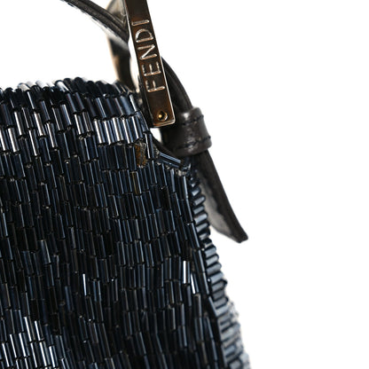 Satin Beaded Baguette Blue Brown