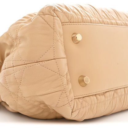 Gaufre Lambskin Cannage Delices Tote Beige