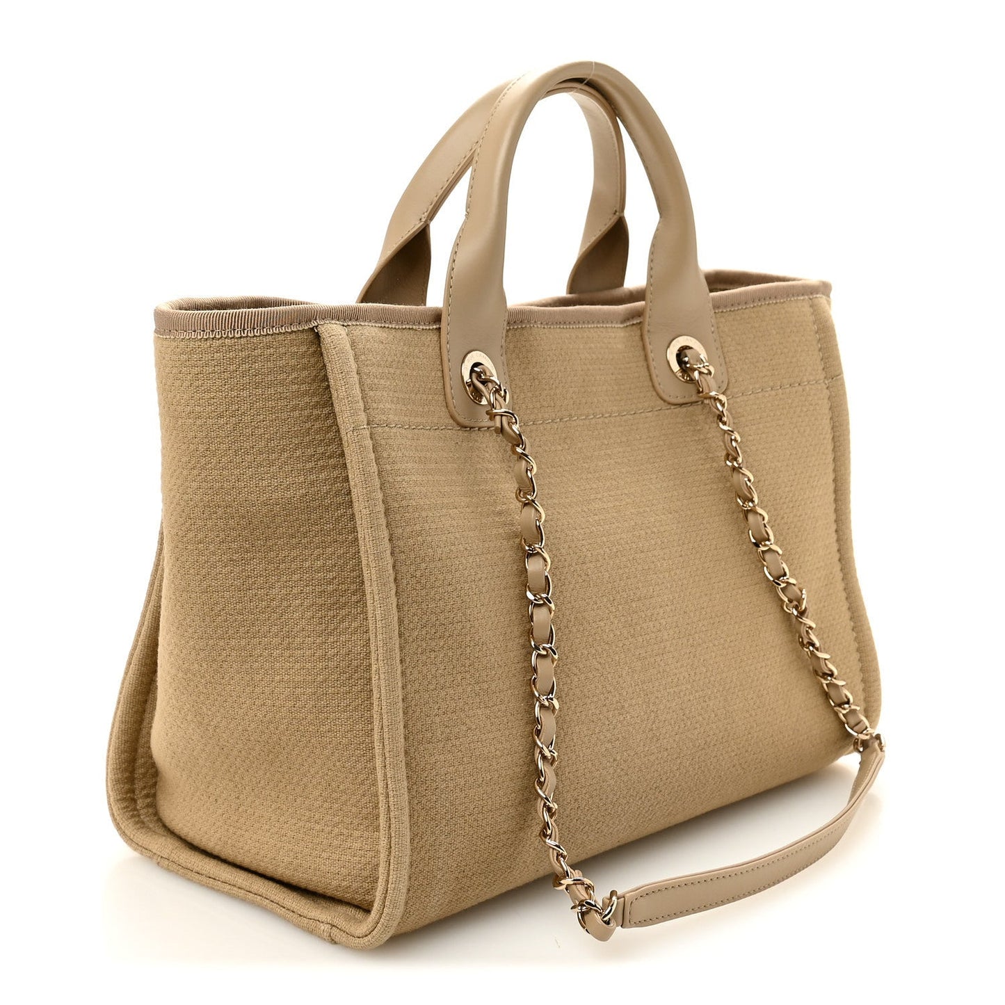 Mixed Fibers Small Deauville Tote Beige