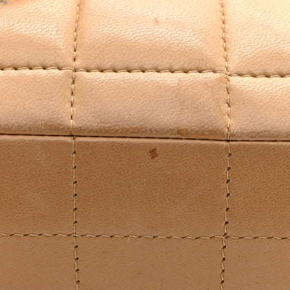 Lambskin East West Chocolate Bar Flap Beige