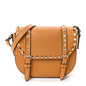 Vitello Small Rockstud Satchel Crossbody Bag Light Cuir