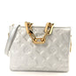 Metallic Lambskin Embossed Monogram Coussin BB Silver