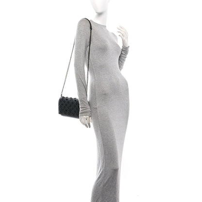 Calfskin Spikes Loubinthesky Paloma Clutch Black