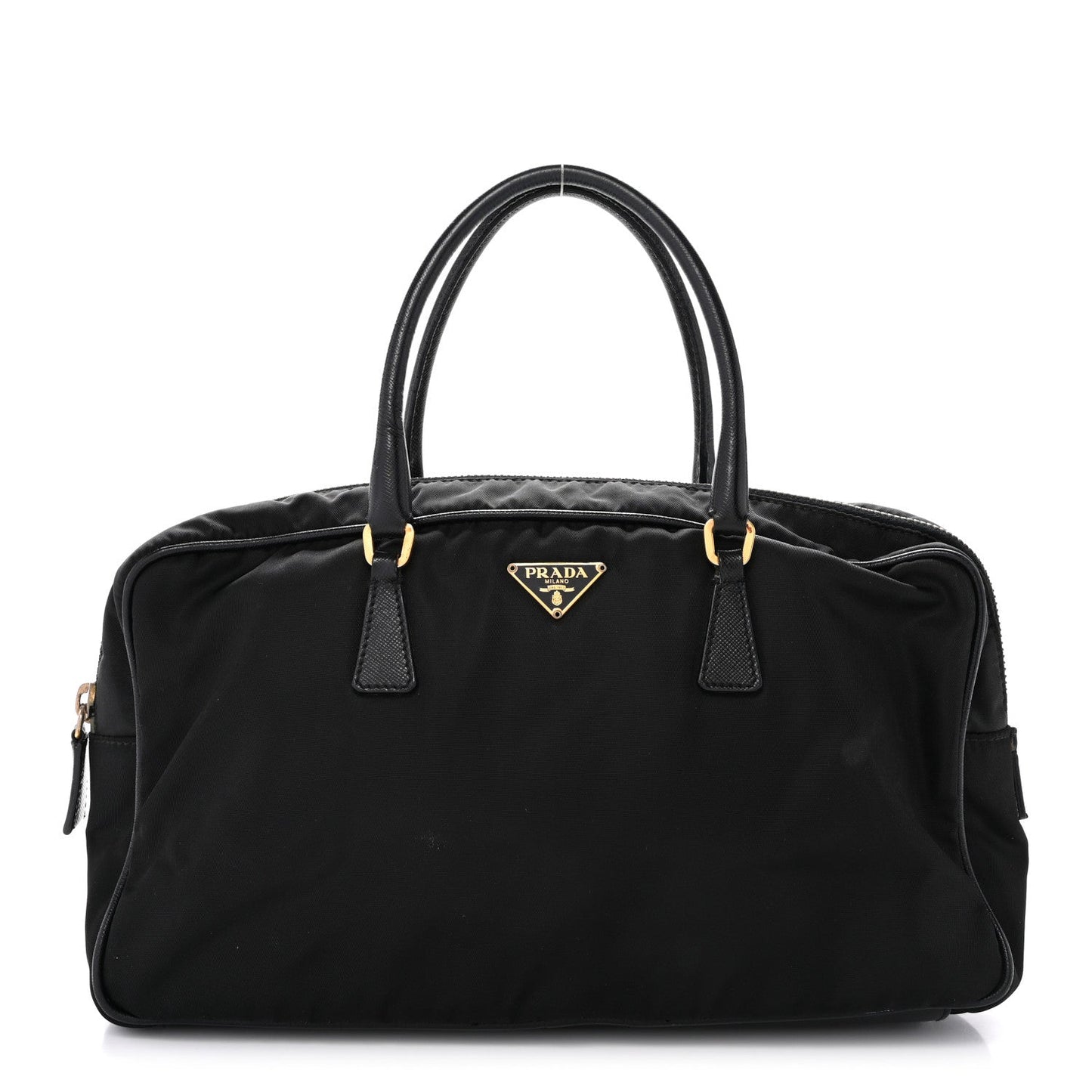 Nylon Saffiano Small Top Handle Bag Black