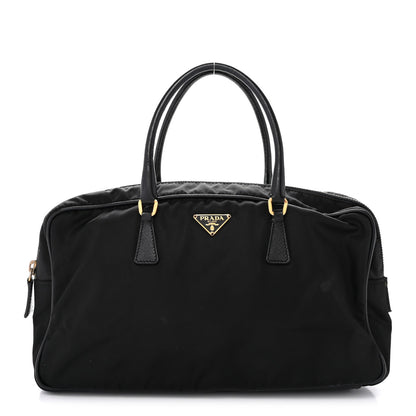 Nylon Saffiano Small Top Handle Bag Black