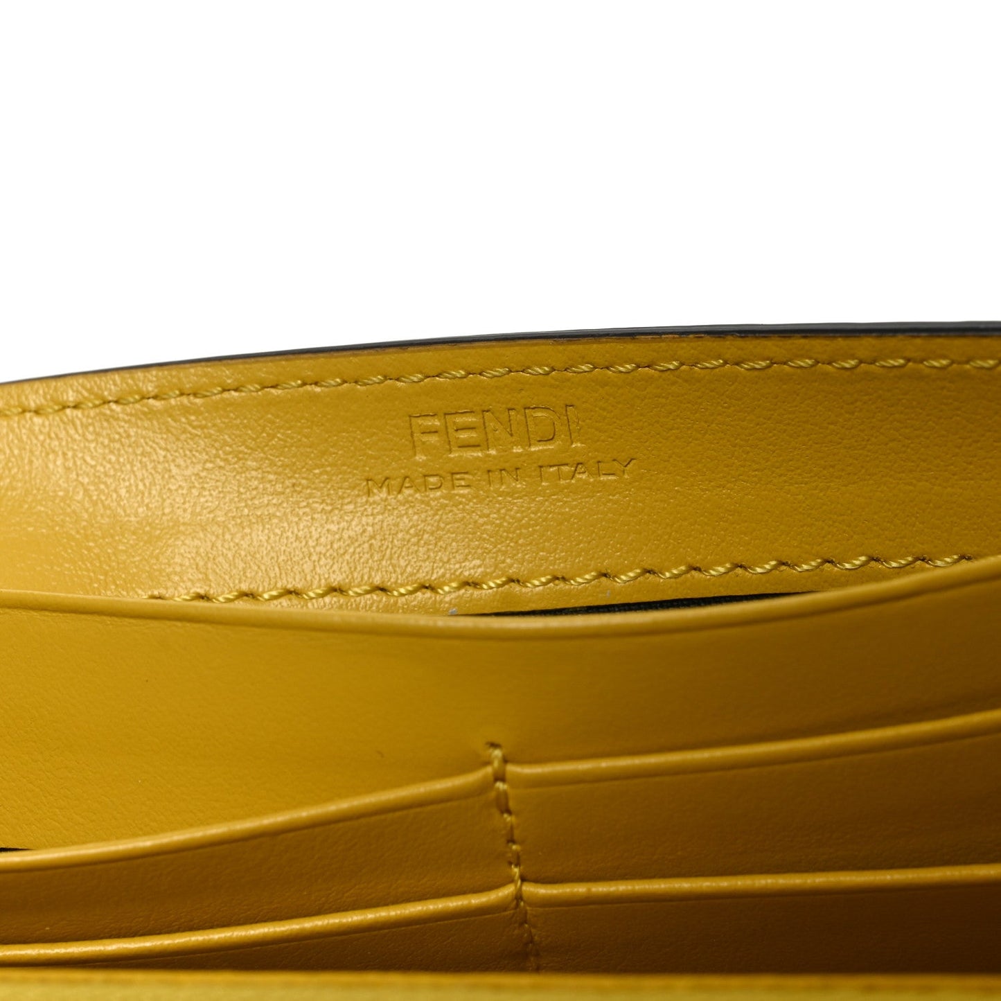Vitello Cruise F is Fendi Bi-Color FF 1974 Embossed Continental Envelope Wallet On Chain Maya Yellow
