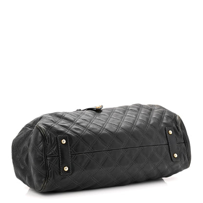 Calfskin Quilted Stam Black