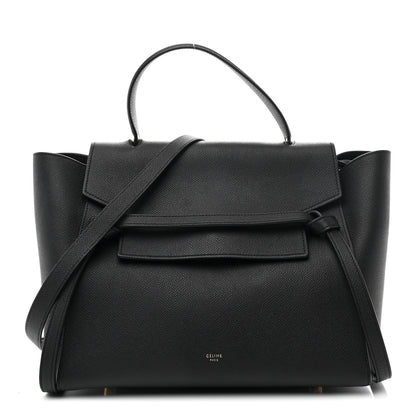 Grained Calfskin Mini Belt Bag Black