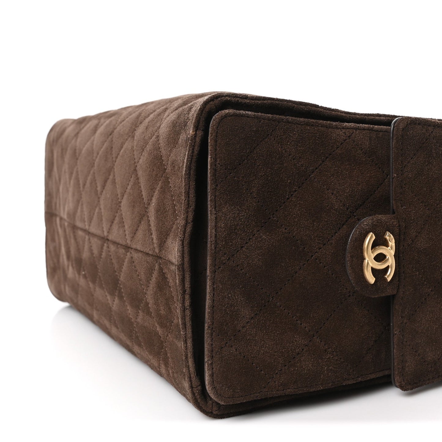Suede Quilted Medium Chanel 25 Handbag Dark Brown