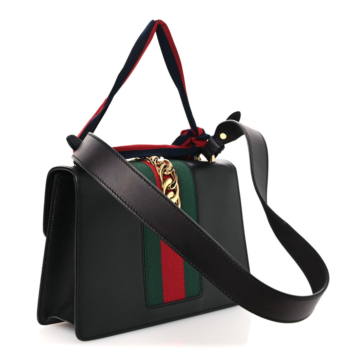 Calfskin Small Sylvie Shoulder Bag Black