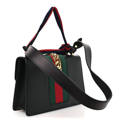 Calfskin Small Sylvie Shoulder Bag Black