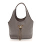 Calfskin Quilted Shopping Bag Dark Grey