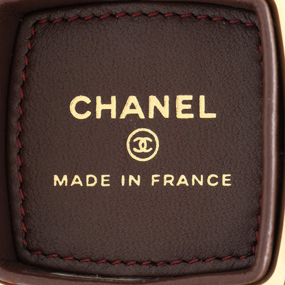 Lambskin Quilted Small Beauty Box Clutch With Chain Black