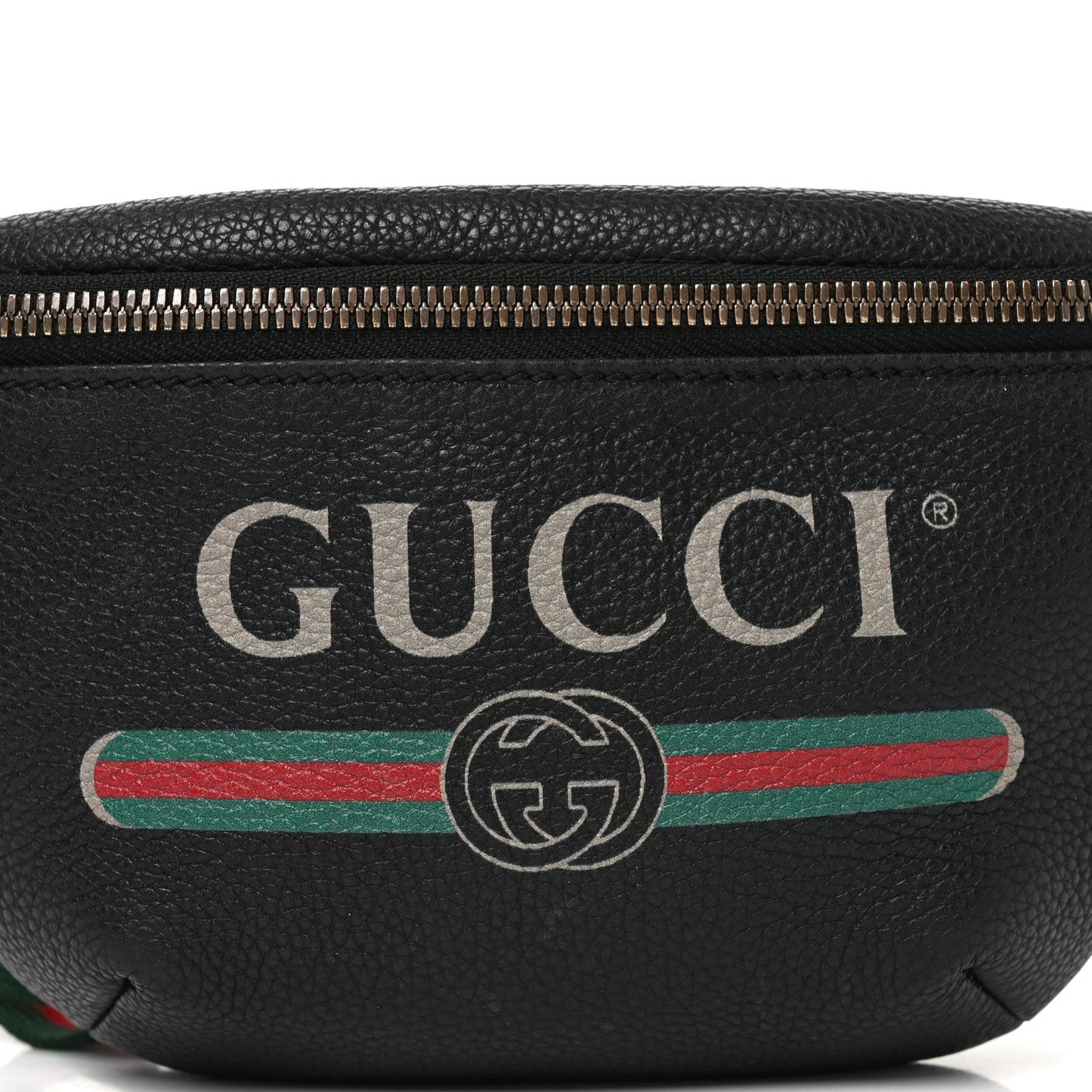 Grained Calfskin Small Logo Belt Bag Black