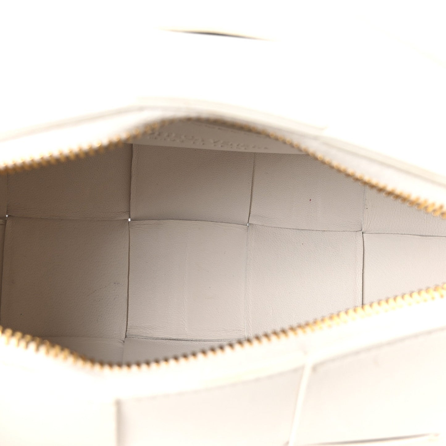 Lambskin Maxi Intrecciato Small Brick Cassette Bag White