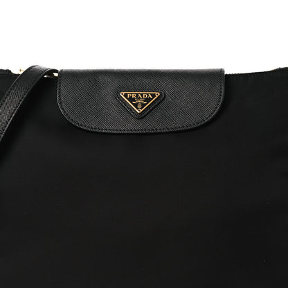 Tessuto Nylon Saffiano Crossbody Bag Black