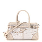 Linen Calfskin Triangle Mini Bonnie Hand Bag White
