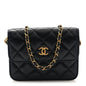 Lambskin Quilted Pearl Crush Flap With Chain Black