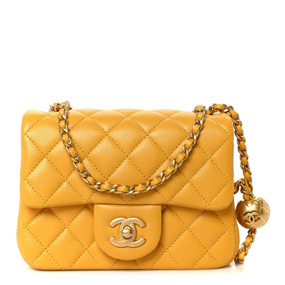 Lambskin Quilted Mini Pearl Crush Flap Juane