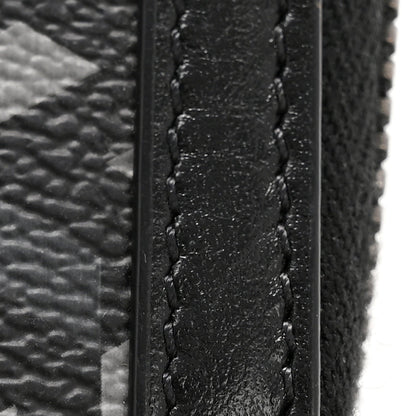 Coated Canvas La Greca Signature  Black Gray