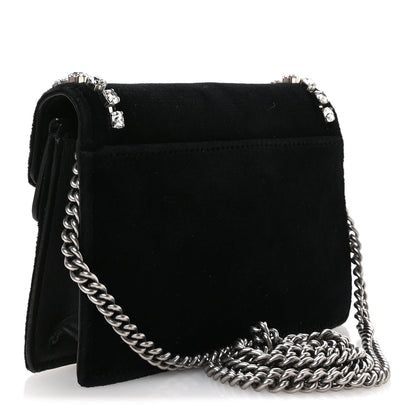 Velvet Crystal Super Mini Dionysus Shoulder Bag Black