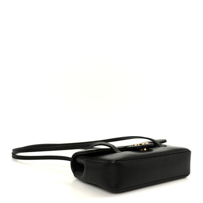 Shiny Caviar Mini Preppy Coco Shoulder Bag Black