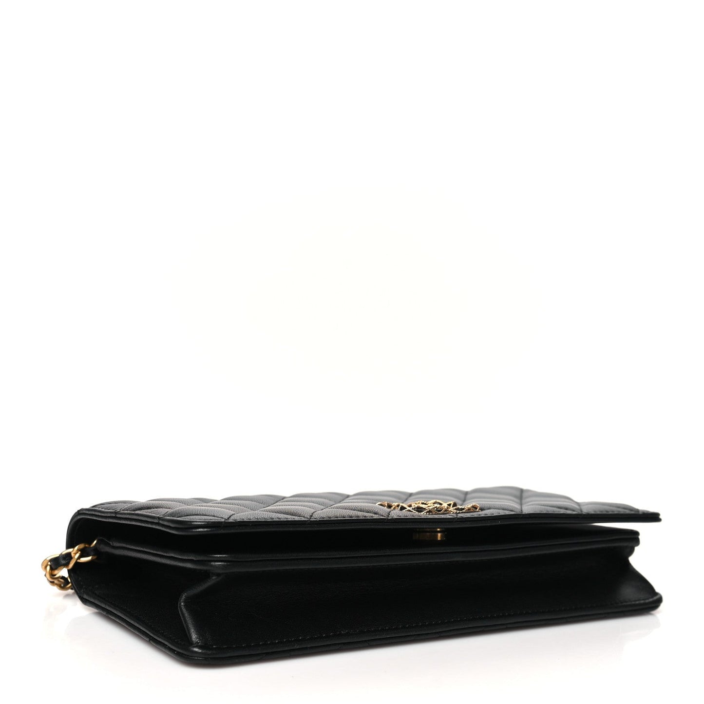 Lambskin Quilted CC Clutch On Chain Black