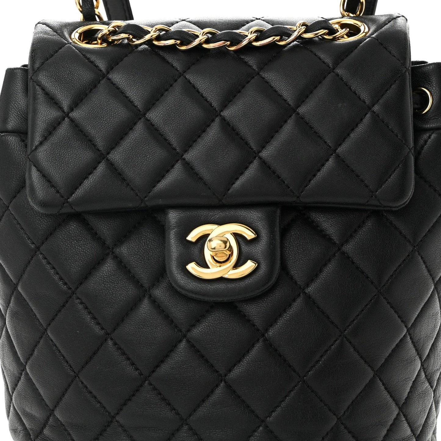 Lambskin Quilted Mini Urban Spirit Backpack Black