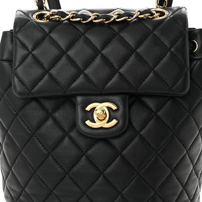 Lambskin Quilted Mini Urban Spirit Backpack Black