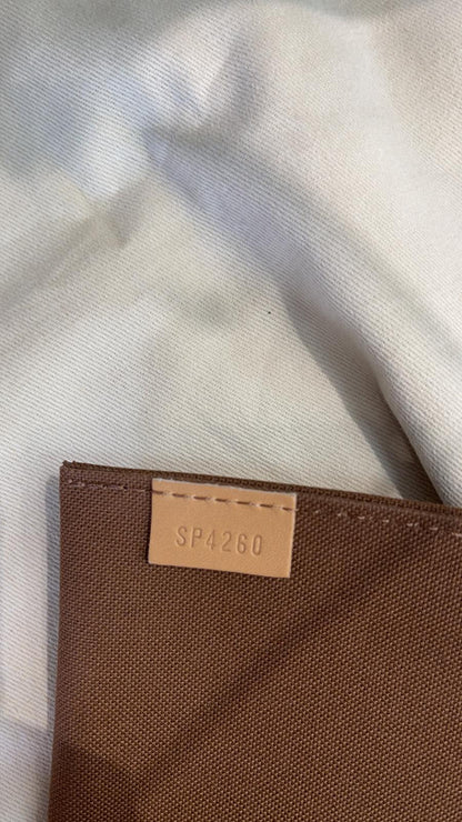 LOUIS VUITTON Petit Sac Plat Monogram Canvas Shoulder Bag Brown