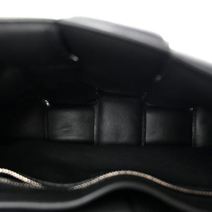 Lambskin Maxi Intreccio Padded Chain Cassette Crossbody Bag Black