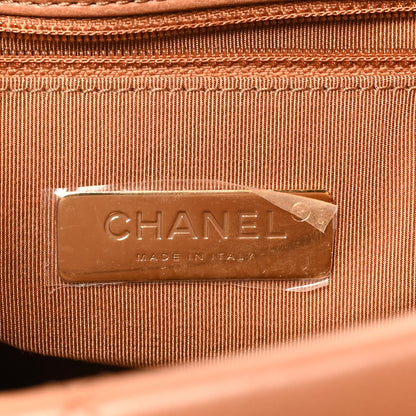 Lambskin Quilted Large Chanel 19 Flap Brown