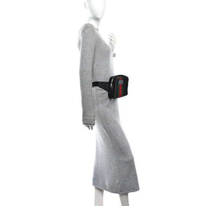 Canvas Web Slim Belt Bag Black