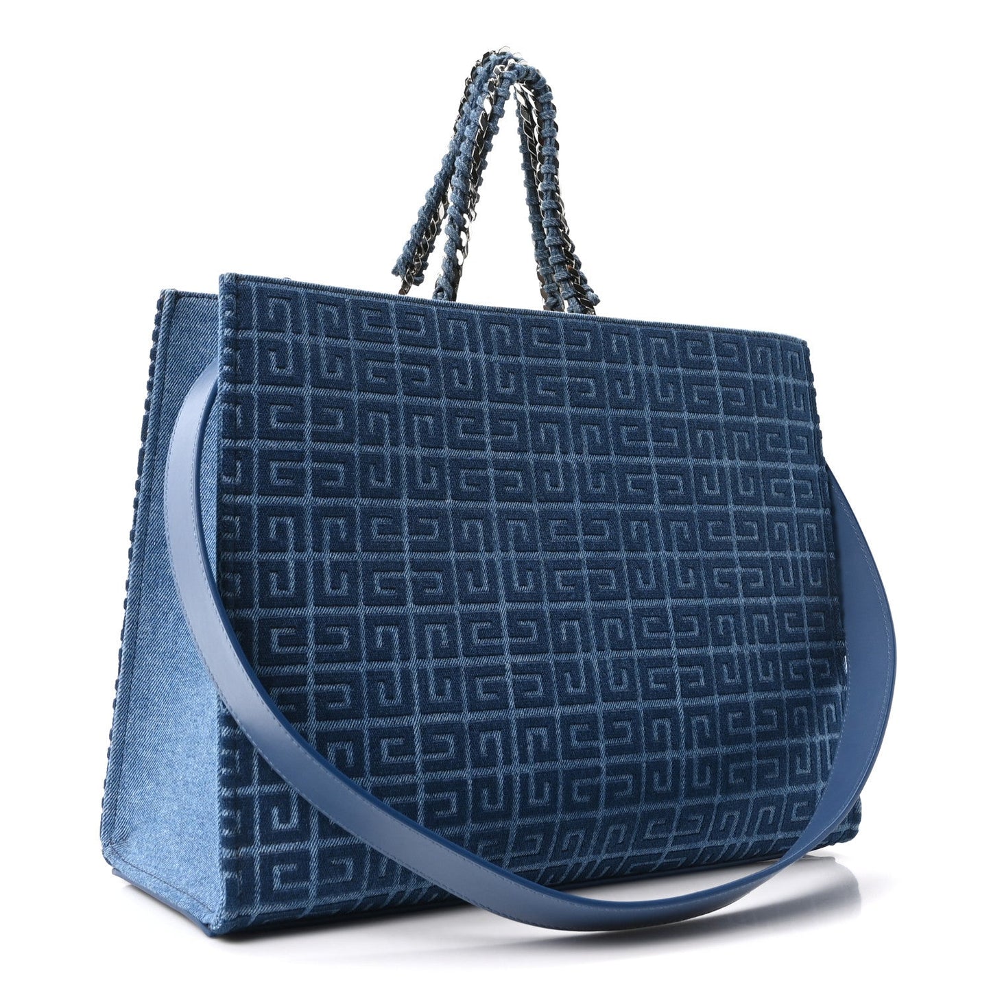 Denim 4G Medium Chain Tote Blue