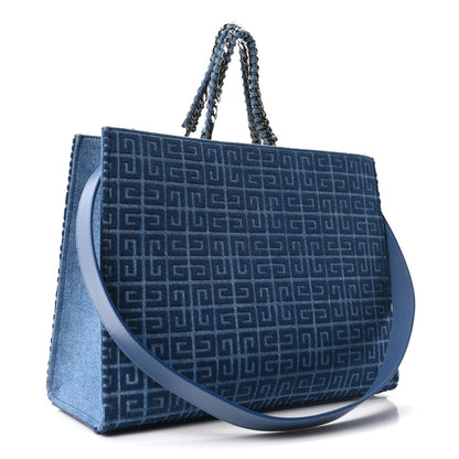 Denim 4G Medium Chain Tote Blue
