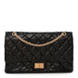 Metallic Aged Calfskin Quilted 2.55 Reissue 227 Flap Black