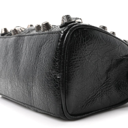 Agneau Arena Crystal Neo Nano Cagole Handbag Black