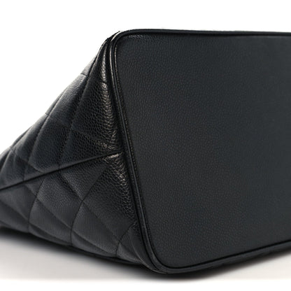 Caviar Quilted Medallion Tote Black