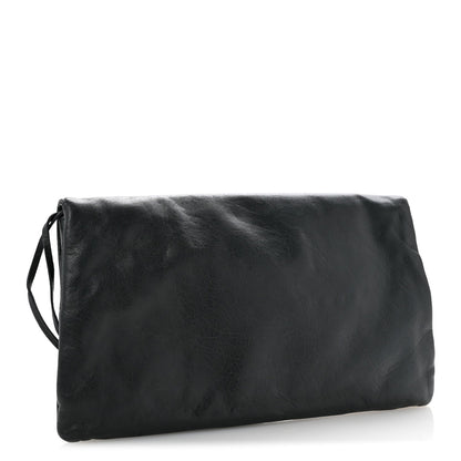 Agneau Giant 12 Rose Gold Hardware Envelope Clutch Anthracite