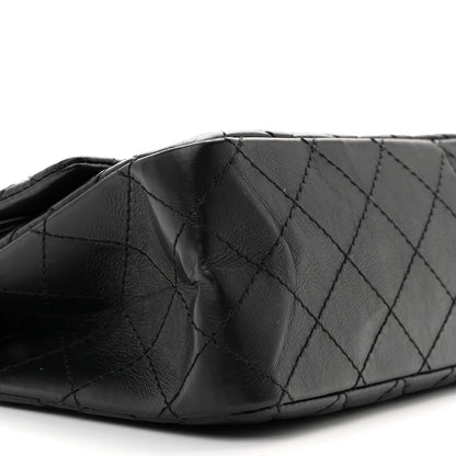 Aged Calfskin Quilted 2.55 Reissue 226 Flap Black