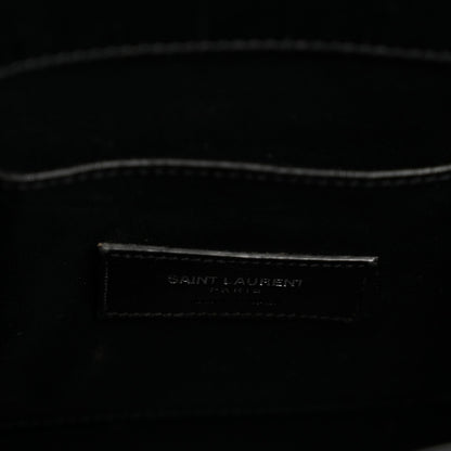Calfskin Crocodile Embossed Baby Sac De Jour Black