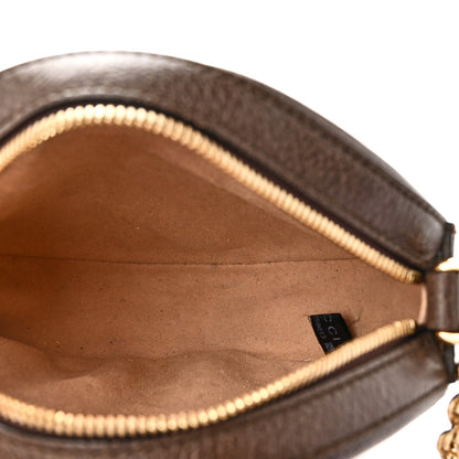 GG Supreme Monogram Web Mini Ophidia Round Shoulder Bag Brown
