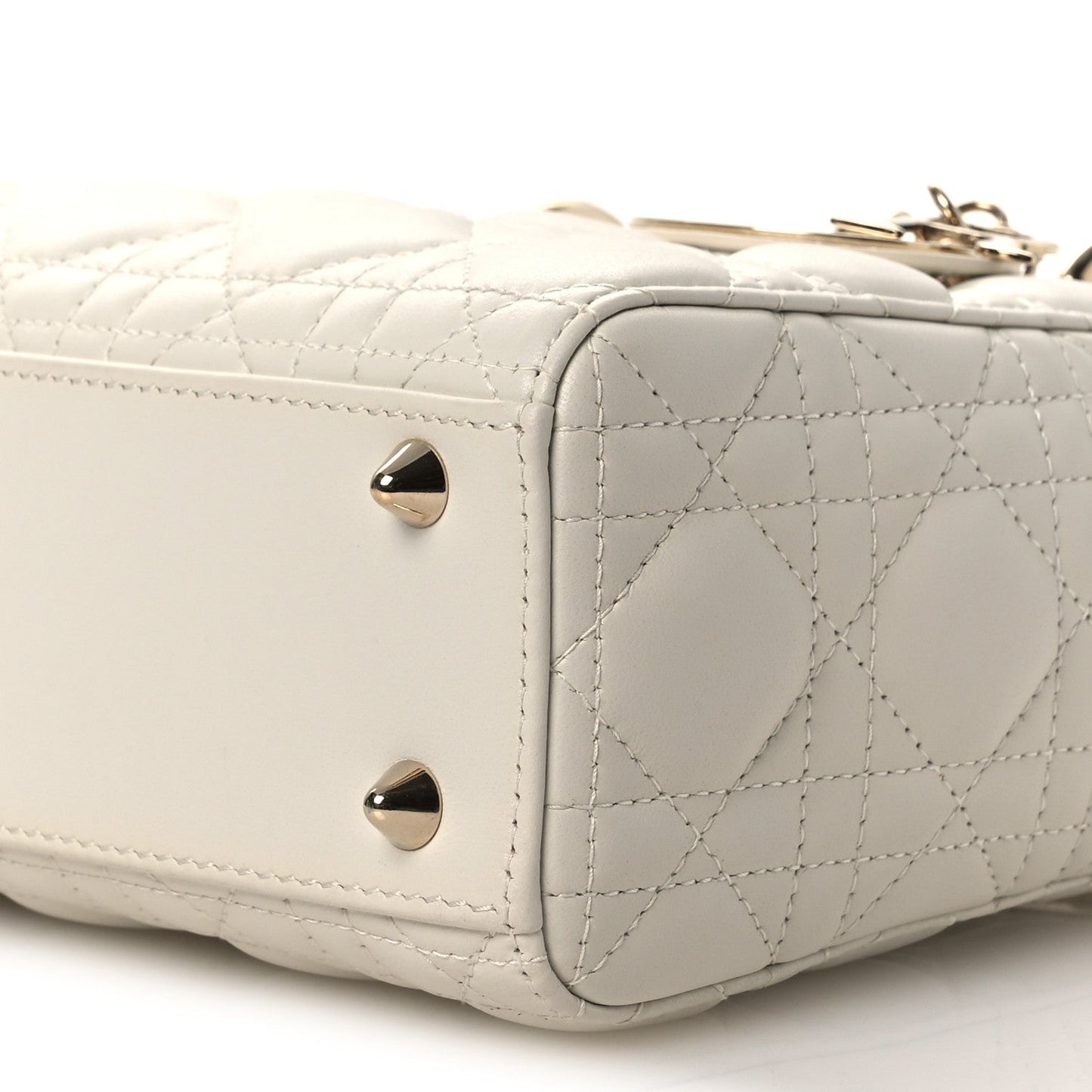 Lambskin Cannage Small My ABCDior Lady Dior White