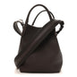 Grained Calfskin Small Bale Bag Dark Brown
