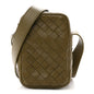 Calfskin Intrecciato Mini Cassette Phone Holder Crossbody Khaki