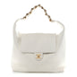 Calfskin Quilted Small Maxi Chain Hobo White
