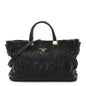 Nappa Gaufre Top Handle Satchel Black