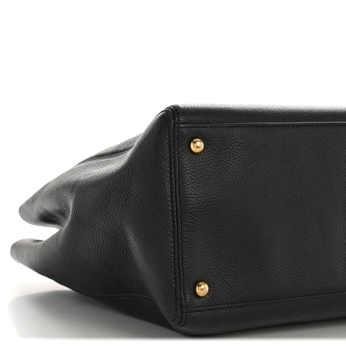 Calfskin Cerf Executive Shopper Tote Black